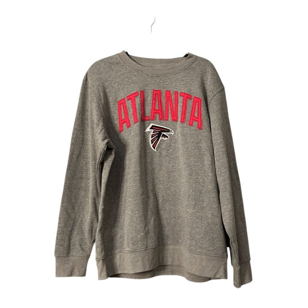 NWT Atlanta Falcons Gray Heather Sweatshirt L Team Apparel Crewneck Pullover